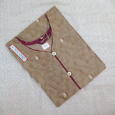 Bestselling Women's  V Neck Grey Printed Kurti with Fancy Button